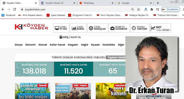 Dr. Erkan Turan'ın imzasını taşıyan Köyden Haber Portalı yayına başladı